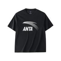 ANTA/安踏 透气 男士短袖T恤 基础黑-银-5