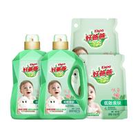 Kispa 好爸爸 低敏亲肤洗衣液 2kg*2瓶+1kg*2袋 清新花香