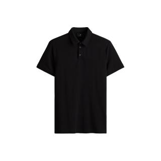 H&M 男装Polo衫2024夏季薄款商务通勤风男士翻领短袖上衣0956343 黑色 S 170/92