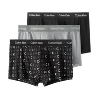 卡尔文·克莱恩 Calvin Klein CK 男士平角内裤套装 3条装 U2664G  YKS字母黑灰 L