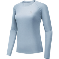 骆驼（CAMEL）长袖速干T恤女跑步圆领运动上衣 C25CAVL6001 牵牛花蓝 M 【女】6001，牵牛花蓝