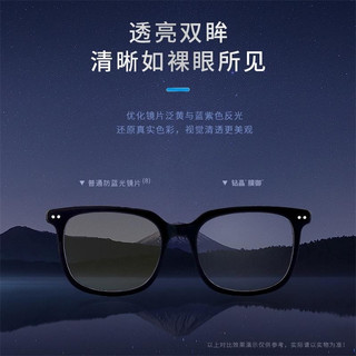 依视路（ESSILOR）【2023】依视路近视眼镜片非球面镜片钻晶膜御(R)2片 夏蒙-全框-GA38222BK1-黑色 1.56钻晶膜御片