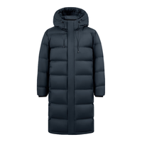 雪中飞男士羽绒服中长款冬季连帽运动休闲简约加厚保暖防寒羽绒外套 星耀黑 4XL (195)