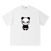 你好熊猫 HI PANDA你好熊猫2025夏季短袖美式潮牌经典熊猫T恤男纯棉半袖 白色 2XL