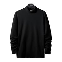 真维斯（JEANSWEST Z+）打底衫男秋冬季半高领长袖t恤男装双面绒休闲上衣服保暖内搭秋衣 黑 XL(130-150斤)