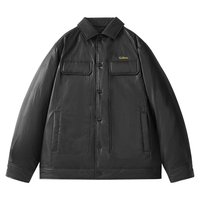 卡宾男装 90鸭绒羽绒服2024秋冬LOGO满印外套保暖舒适街头A 煤黑色01 48