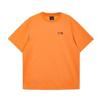 杰克·琼斯（JACK&JONES）夏季男装撞色斜纹半袖上衣直筒版圆领短袖T恤 灰橙色224201139 XL 185