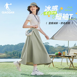  QIAODAN/乔丹 透气 女士短袖T恤  155/XS，160/S，165/M，170/L，175/XL，180/2XL，185/3XL 黑色、奶油白、蜜黄卡其、轻透蓝
