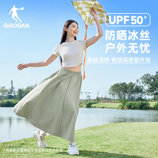  QIAODAN/乔丹 透气 女士短袖T恤  155/XS，160/S，165/M，170/L，175/XL，180/2XL，185/3XL 黑色、奶油白、蜜黄卡其、轻透蓝