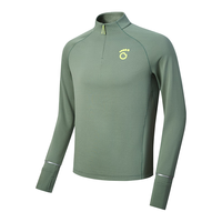 马孔多()原创单品|加绒立领半开拉链跑步上衣4代吸湿排汗海沫绿 XL