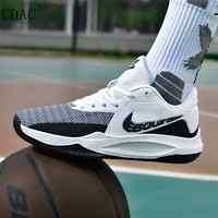 CDAC莫兰特一代篮球鞋男女低帮杜兰特KD15儿童防滑运动鞋摩擦有声 2207白黑 摩擦有声音 37 店