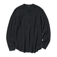 优衣库 开业价男装/女装华夫格长袖T恤纯色休闲475353 469924/01乳白色 3XL