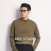 a.b.x48支扬子纱100全羊毛精纺纱线 秋冬半高领针织衫男打底衫毛衣