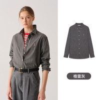 TeenieWeenie小熊女装牛仔衬衫2025秋学院休闲简约棉美式上衣 165/M