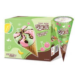 伊利 国产哈密瓜玫瑰车厘子味脆筒冰淇淋 70g/支*4支