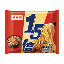 今麦郎 方便面1.5倍番茄牛肉红烧牛肉味泡面大分量面饼袋装速食食品 红烧牛肉面125g