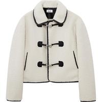 DZZIT地素短款外套秋冬复古风银质风衣链扣女 白色 S