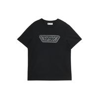 杰克·琼斯（JACK&JONES）男装25年短袖T恤男士夏季纯棉潮流休闲圆领哥特字母高端黑色半袖 E40黑色 常规 3XL