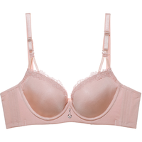 夏娃秘语光面无痕胸罩收副乳上托调整型女内衣小胸聚拢显大无钢圈文胸 肤色(Y018) 75B/34B(中薄杯约1.5CM)