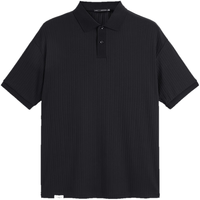 太平鸟男装polo衫翻领短袖夏季休闲质感简约通勤 黑色（合体） L 