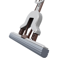 百家好世 对折式挤水胶棉拖把 配2头