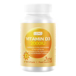 京东京造 J.ZAO 活性维生素D3 2000IU 180粒 男女成人胶囊vitamin 2000iu维生素D3