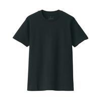 无印良品（無印良品 MUJI） 女式 双罗纹织 T恤 休闲百搭 短袖女夏季薄荷曼波风 黑色 2S XS