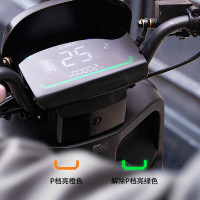 爱玛 电动摩托车辉腾72V32AH长续航130KM外卖家用舒适出行智能电动车 极地灰