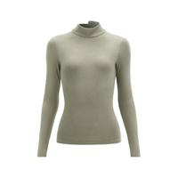 蕉内轻热皮5系女士薄暖肌底衣亲肤百搭保暖内衣上衣秋衣打底衫多领型 【高领】洛绿 XS