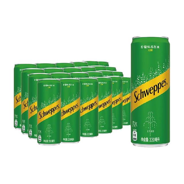 88VIP：可口可乐 怡泉无糖柠檬气泡水330ml*24罐
