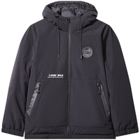 卡宾男装 90鸭绒连帽羽绒服石墨烯保暖外套印花字母A 煤黑色01 L (175) 50