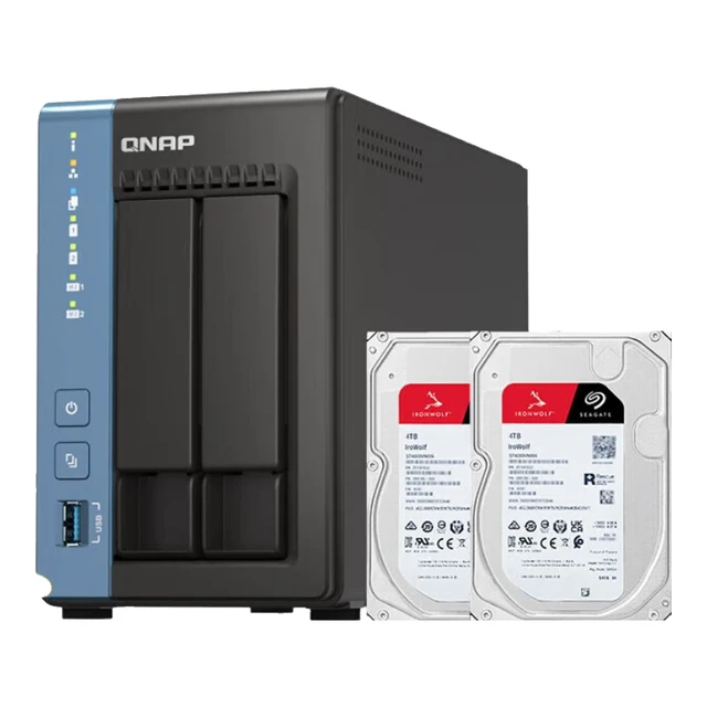 威联通（QNAP）TS-216 天空保垒 四核心 nas网络存储服务器磁盘阵列网盘云盘云存储（含硬盘4T*2)