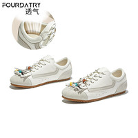 FOURDATRY 串珠德训鞋女秋季新款流苏休闲男