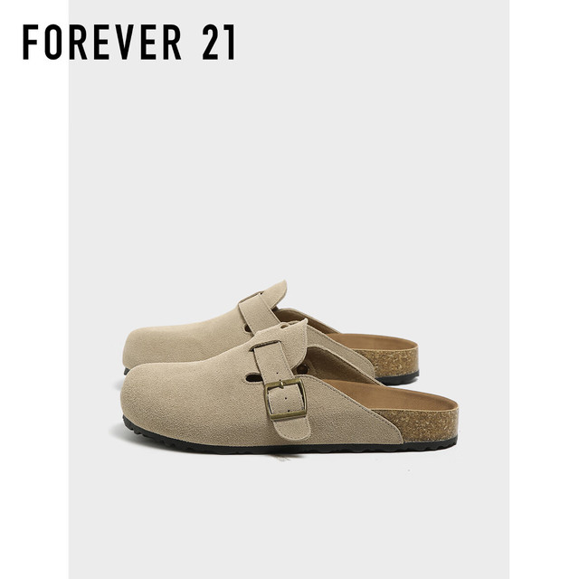 FOREVER 21 男士牛皮平底懒人鞋 勃肯鞋