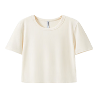 蕉内凉皮501Cool女士凉感修身短款圆领T恤舒适亲肤高弹莫代尔短袖夏 象牙白 M