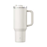 京东京造 吸管保温杯 冰霸杯大容量316L不锈钢男女士巨无霸水杯1200ml白色