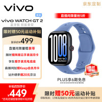 vivo WATCH GT 2 蓝牙版 智能手表 40.19mm 冰湖蓝 氟橡胶表带（北斗、GPS）