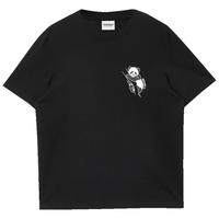 杰克·琼斯（JACK&JONES）男装25年短袖T恤男士夏季100%纯棉圆领潮流休闲卡通熊猫印花半袖 E40黑色 常规 XL