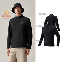 安踏 P绒长T丨Polartec半拉链抓绒衣男士冬季新款摇粒绒长袖针织衫