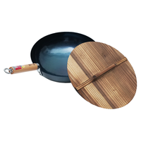 臻三环章丘铁锅手工锻打炒锅无涂层炒菜锅不易粘锅圆底熟铁锅轻音32cm