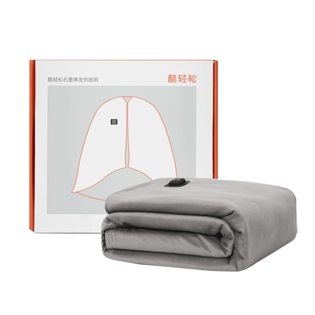 酷轻松 石墨烯发热披肩盖毯 160cm*100cm 灰色