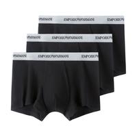 安普里奥·阿玛尼（Emporio Armani）夏季运动潮流休闲男平角内裤3件套装111357 CC717 黑色 S