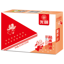 光明牌 盐水棒冰雪糕夏季清凉解暑柠檬味老冰棍冷饮 盐水冰棒68g*12支