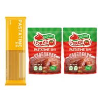 意刻（PASTATIME）风味意大利面 家用速食干拌面西餐方便面方便食品直条螺旋意面 直条面500g+番茄肉酱酱包170g*2