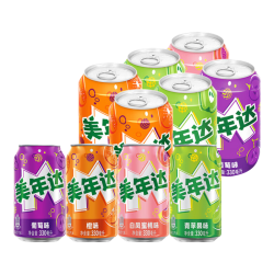 百事 可乐 Pepsi 碳酸汽水4味混合美年达330ml*6罐