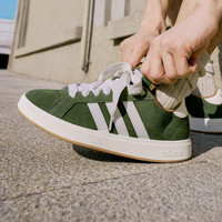 adidas 阿迪达斯 「面包鞋」GRAND COURT BASE 00s休闲低帮板鞋男女阿迪达斯   绿色/沙漠棕/乳白色   42