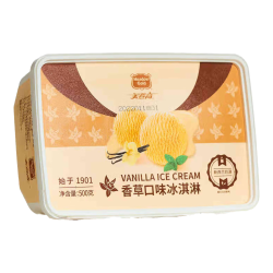 美登高 一升家庭装香草口味冰淇淋500g