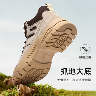 骆驼（CAMEL）男鞋 复古软底马丁靴防滑耐磨登山徒步鞋厚底增高休闲工装靴 G 流沙色/咖啡 4