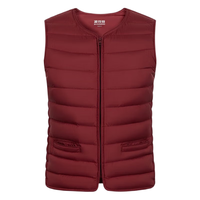 波司登2024秋女短款居家轻薄内搭休闲90绒保暖马甲羽绒服B40130002 熔岩红1251 175/96A