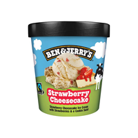 BEN & JERRY'S 冰淇淋 草莓芝士465ml 本杰瑞冰激凌桶装 海外